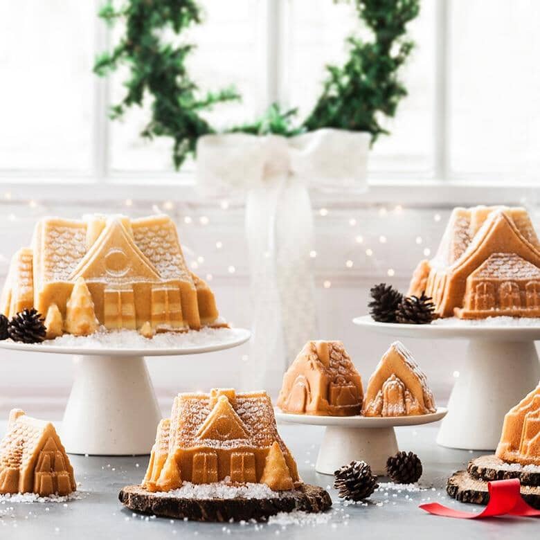 Nordic Ware Sparkling Silver Gingerbread House Cake Pan Baking Tins, Trays, Pans & Ramekins The Cooks Kitchen 