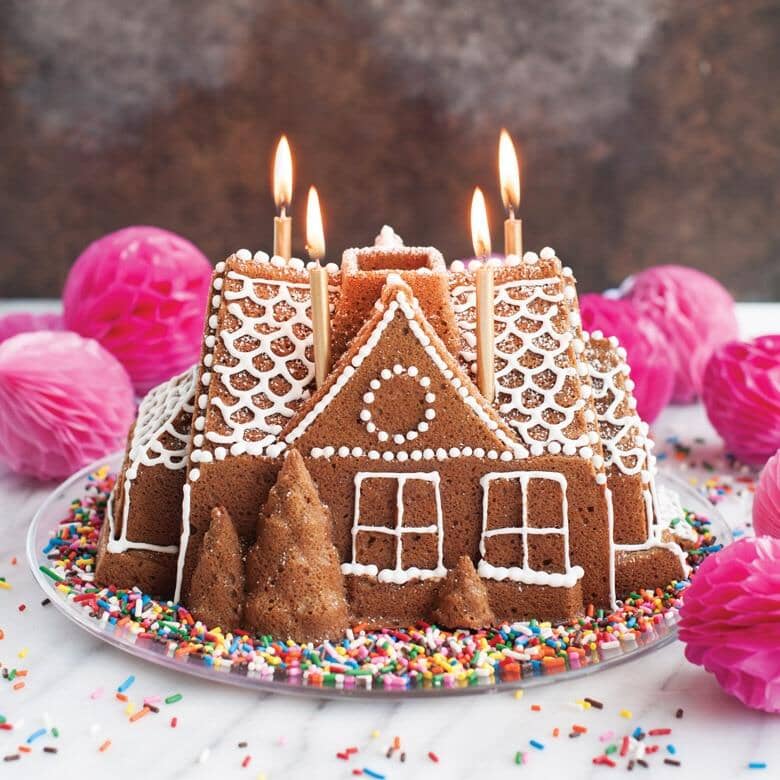 Nordic Ware Sparkling Silver Gingerbread House Cake Pan Baking Tins, Trays, Pans & Ramekins The Cooks Kitchen 