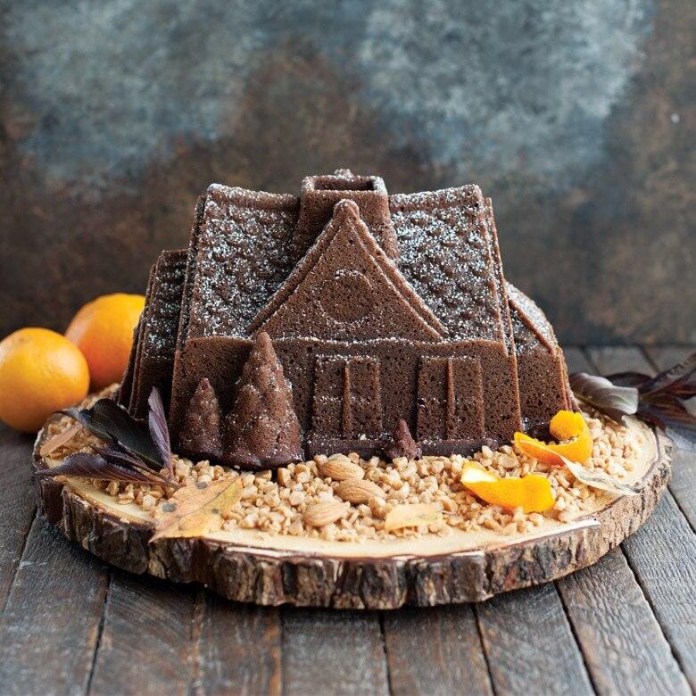 Nordic Ware Sparkling Silver Gingerbread House Cake Pan Baking Tins, Trays, Pans & Ramekins The Cooks Kitchen 