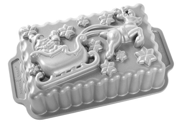 Nordic Ware Sparkling Silver Santa Sleigh Baking Tins, Trays, Pans & Ramekins The Cooks Kitchen 