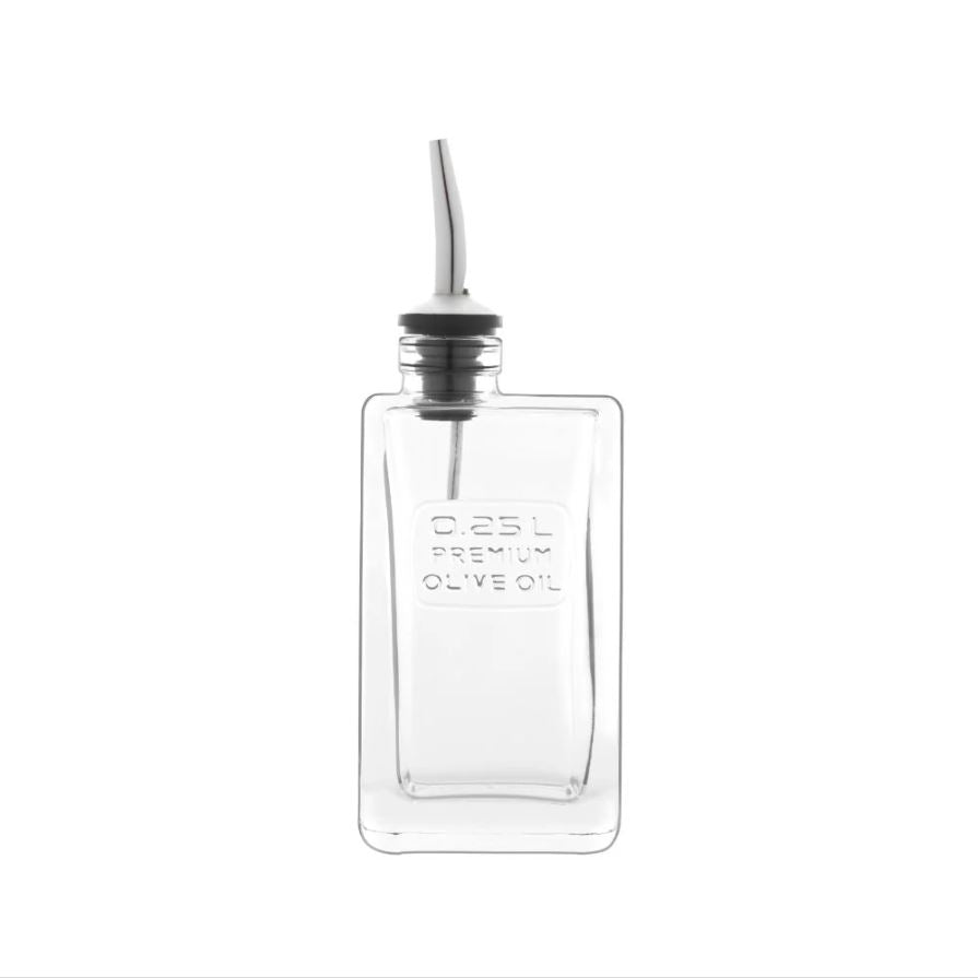 Luigi Bormioli 250ml Glass Vinegar Pourer Bottle Dressing Drizzler With Tapor