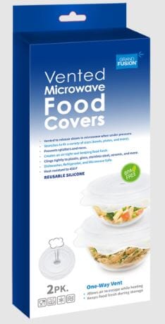 Grand Fusion Microwave Food Covers - Silicone Vented Reusable Covers Microwave Cookware The Cooks Kitchen 