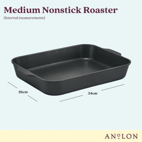 Anolon Medium Nonstick Roaster 34x26x6cm Roasting & Smoking The Cooks Kitchen 