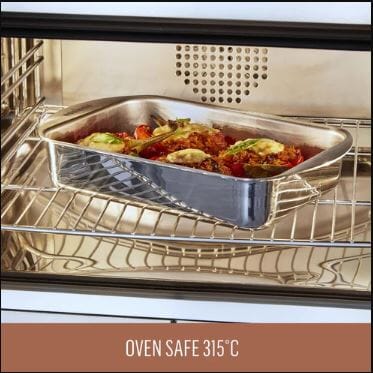 Essteele Clad Ovenware Stainless Steel Rectangular Raosting Pan 33x23x5.5cm Roasting & Smoking The Cooks Kitchen 