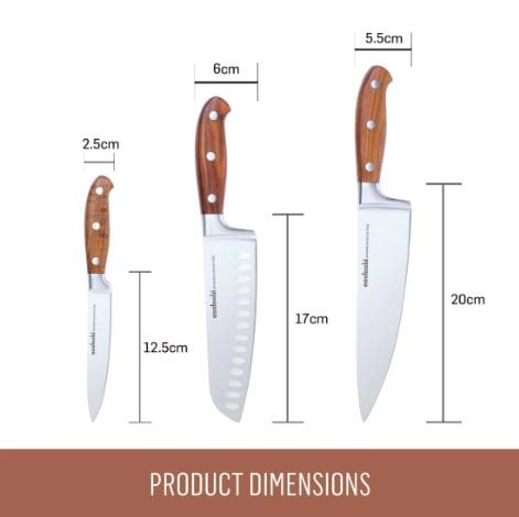 Essteele 3 Piece Knife Set Knife Sets The Cooks Kitchen 