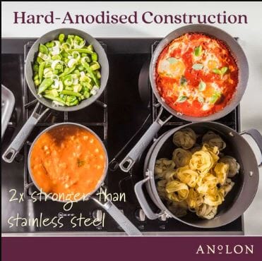Anolon Endurance+ 20/26cm Open French Skillet Twin Pack Saucepans The Cooks Kitchen 