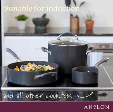 Anolon Endurance+ Nonstick Induction Open French Skillet Twin Pack 20/26cm Cookware Sets The Cooks Kitchen 