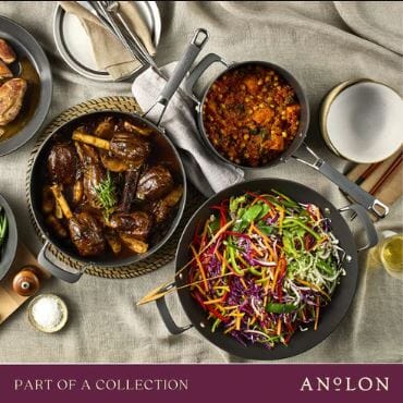 Anolon Endurance+ Nonstick Induction Open French Skillet Twin Pack 20/26cm Cookware Sets The Cooks Kitchen 