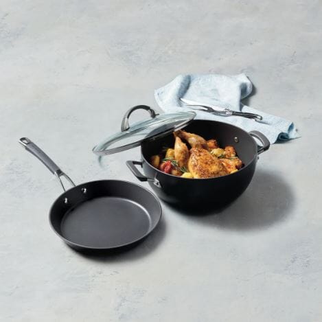 Anolon Endurance+ Nonstick Induction French Skillet 26cm And Covered Casserole 26cm/5.2l Cookware Sets The Cooks Kitchen 