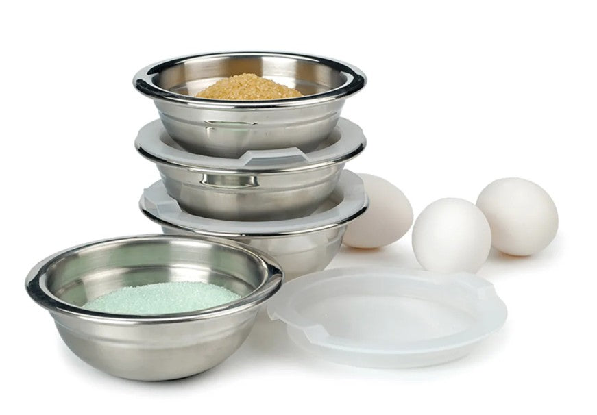 Rsvp Endurance Stainless Steel Prep Bowls With Lids Set 4 240ml
