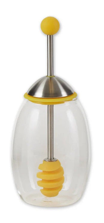 Rsvp Glass Honey Jar With Silicone Dipper