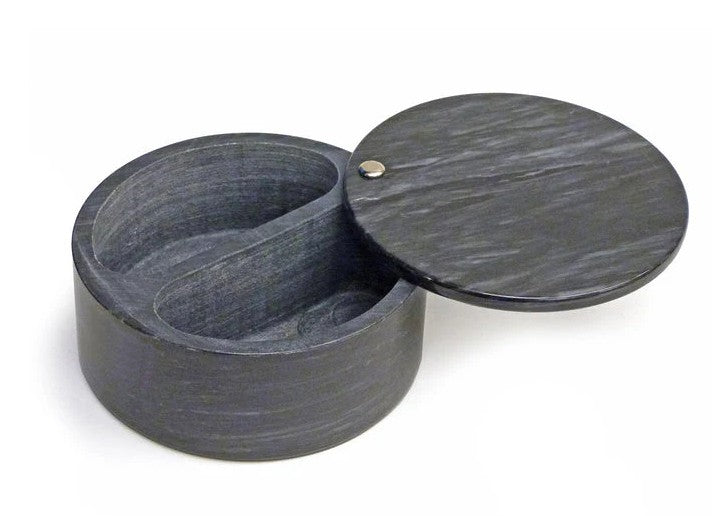 Rsvp Marble Swivel Top Salt Box 13 X 6cm - Black