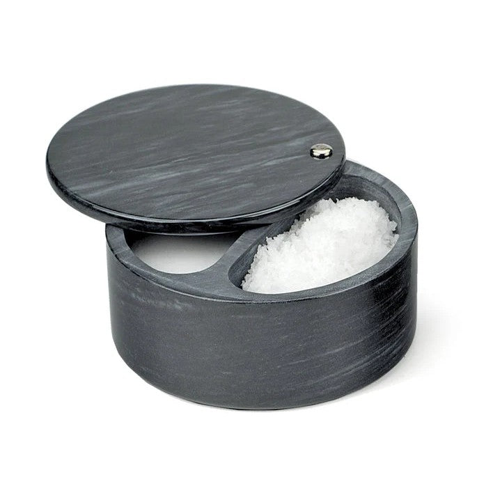 Rsvp Marble Swivel Top Salt Box 13 X 6cm - Black
