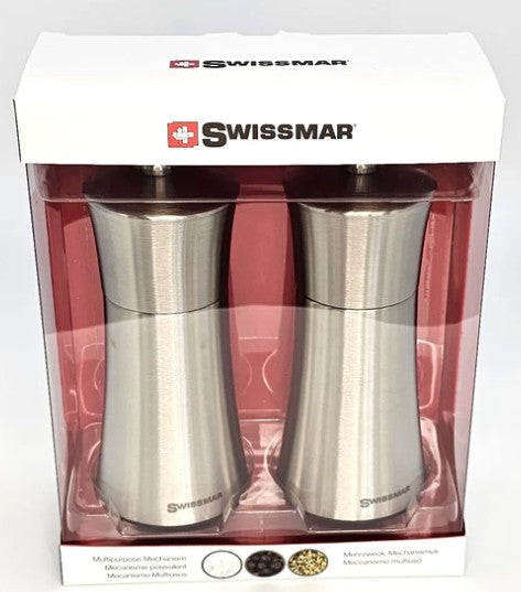 Swissmar Torre Salt And Pepper Mill Set - Stainless Steel 15cm