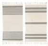 Tea Towels -natural & Black Set Of 2