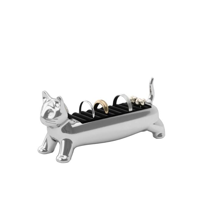Umbra Ali Cat Ring Holder Chrome 12x4x5cm Novelty Gifts The Cooks Kitchen 