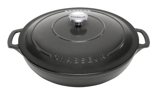 Chasseur Round Casserole 30cm/2.5l Caviar Enameled Cast Iron The Cooks Kitchen 