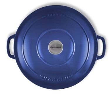Chasseur Low Round Casserole 30cm/2.5l Azure Enameled Cast Iron The Cooks Kitchen 