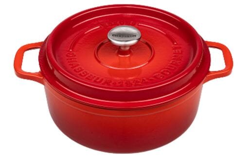 Chasseur Gourmet Round French Oven 24cm/4l - Crimson Cast Iron Casseroles The Cooks Kitchen 