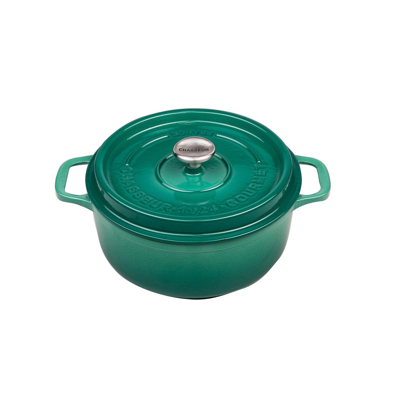 Chasseur Gourmet Round French Oven 24cm/4l - Jade Cast Iron Casseroles The Cooks Kitchen 