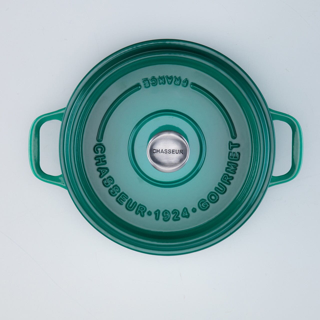 Chasseur Gourmet Round French Oven 24cm/4l - Jade Cast Iron Casseroles The Cooks Kitchen 