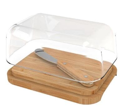 Pebbly - Glass Butter Dish & Spreader - 2pc Set Bread & Butter Storage The Cooks Kitchen 