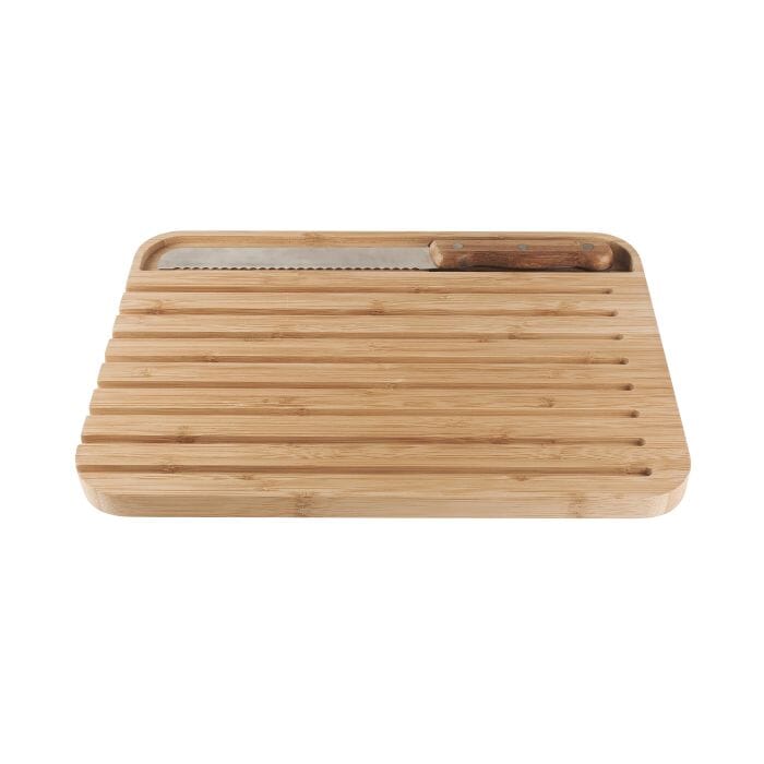 Pebbly Large Bread Board & Bread Knife Set - 36x26x2cm Chopping Boards & Surface Savers The Cooks Kitchen 