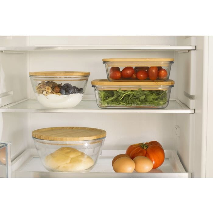 Pebbly - Glass Mixing Bowl With Bamboo Lid 1.6l Mixing Bowls The Cooks Kitchen 