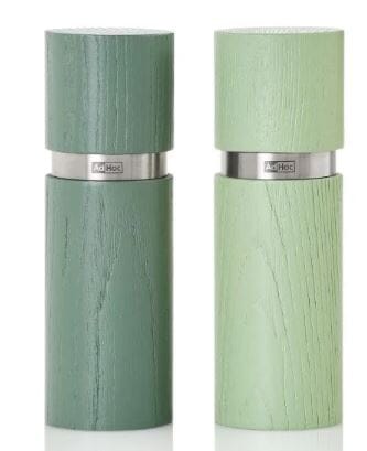 Adhoc Textura Pepper & Salt Mill Set 15cm - Dark Green And Light Green Salt & Pepper Grinders & Mills The Cooks Kitchen 