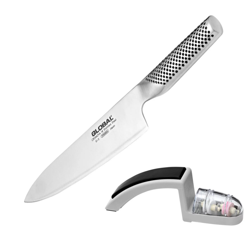 Global Classic Cook's Knife & Sharpener Set