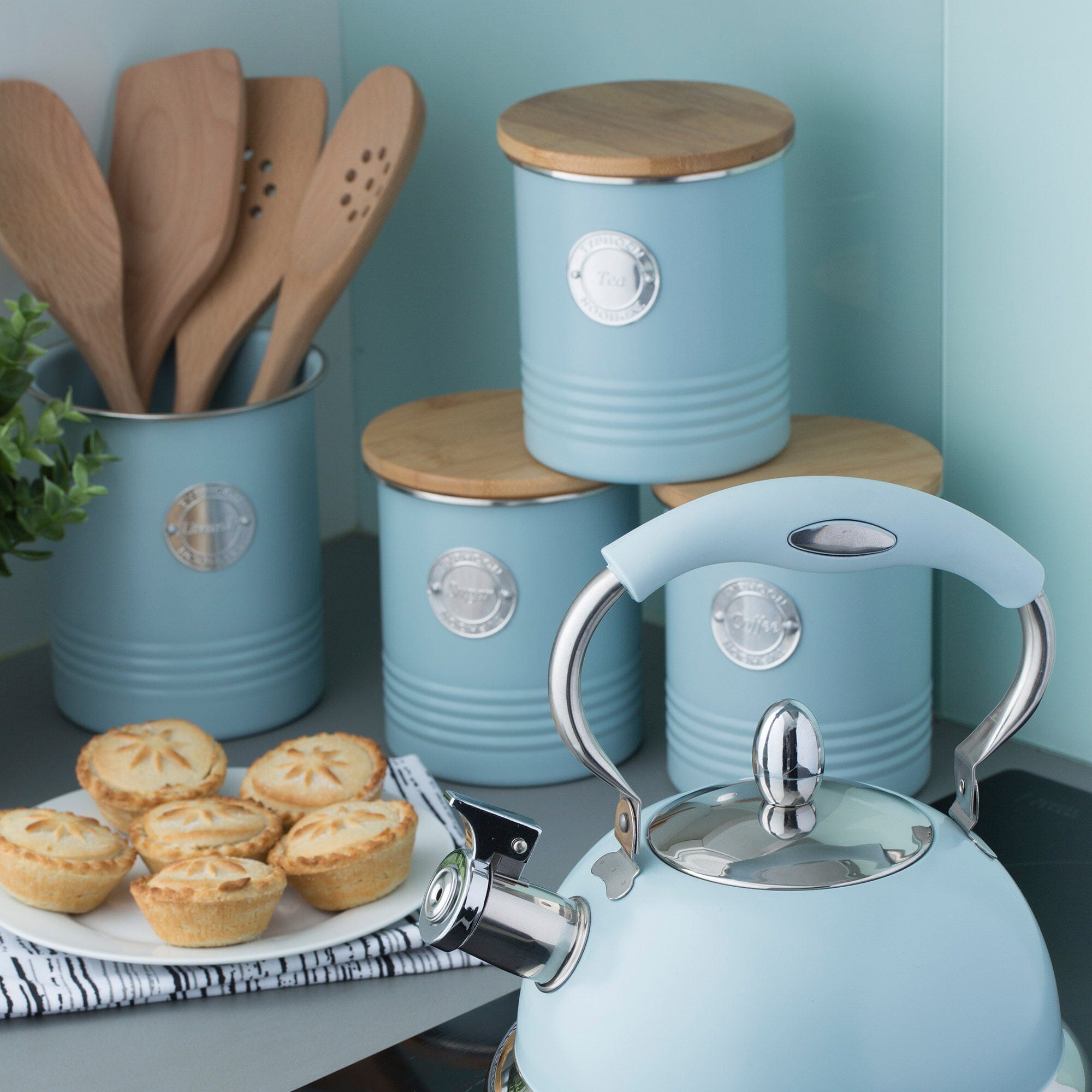 Typhoon Living Coffee Canister 1l - Blue Sugar, Coffee & Tea The Cooks Kitchen 