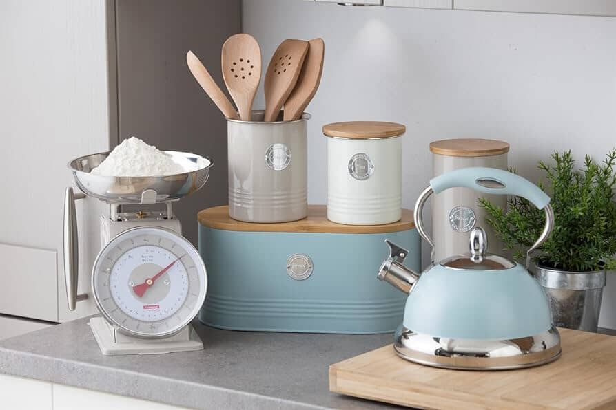 Typhoon Living Bread Bin 16x33x17.5cm Blue Bread & Butter Storage The Cooks Kitchen 