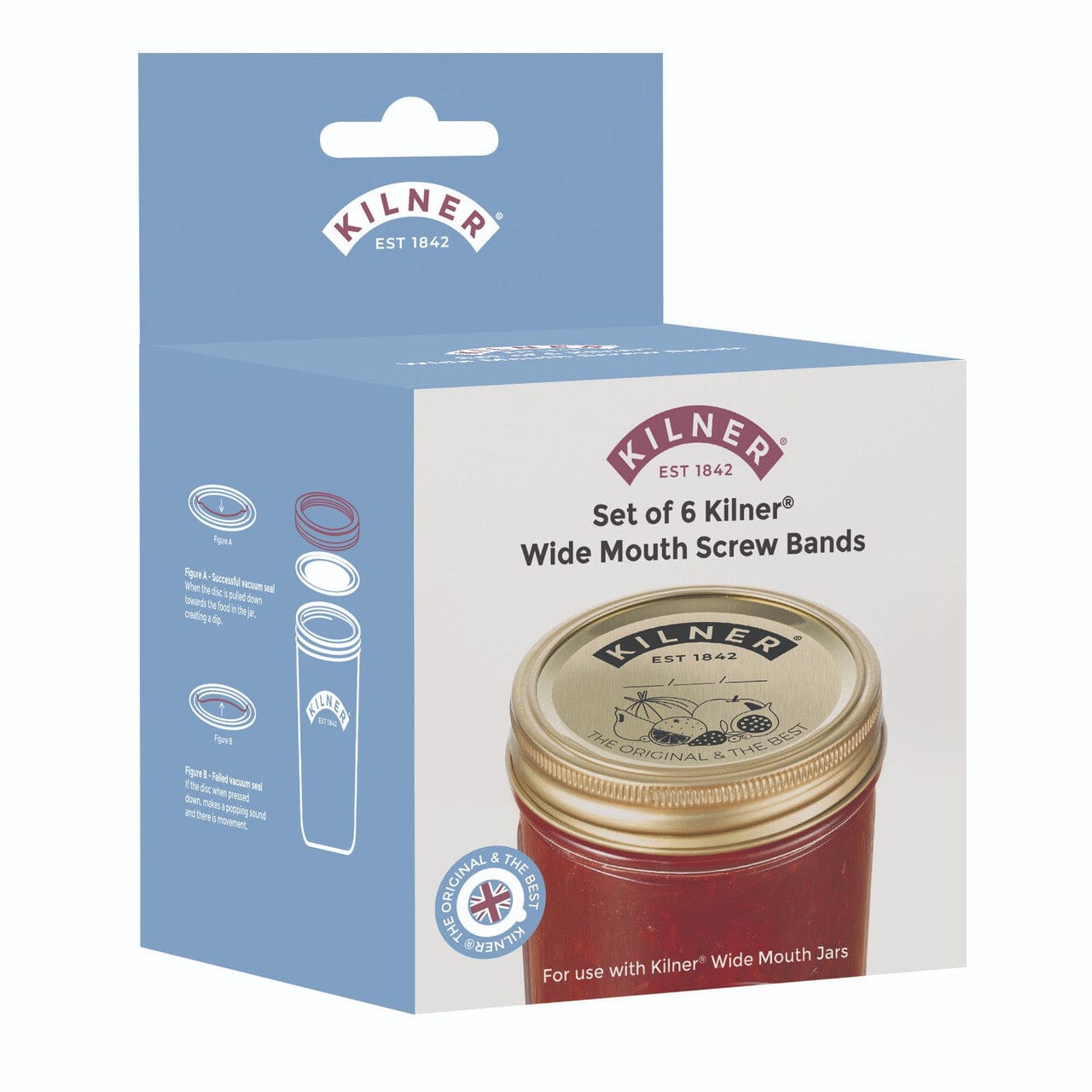 Kilner Wide Mouth Jar Screw Bands Pack/6 Lids & Seals The Cooks Kitchen 