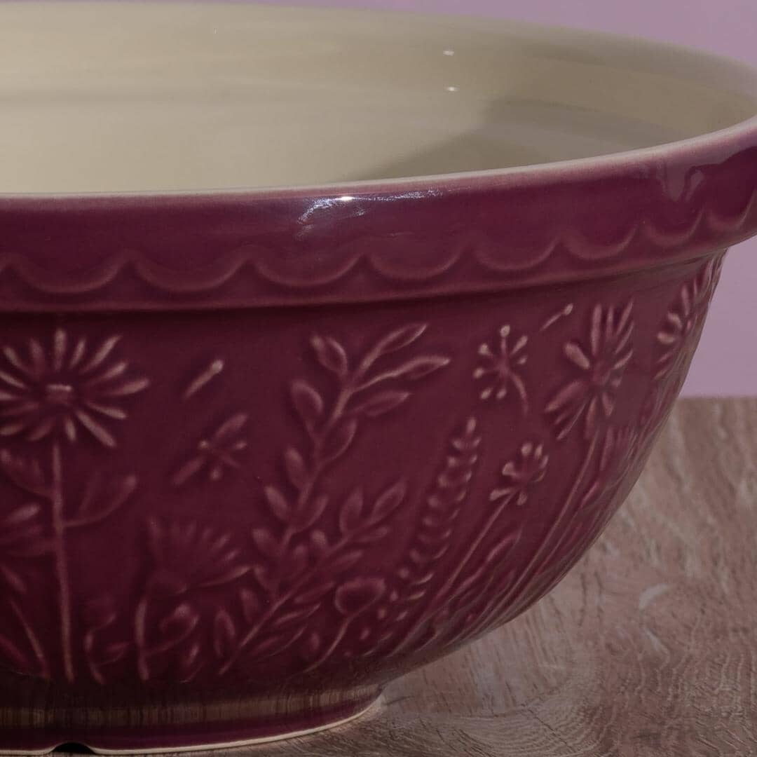 Mason Cash - In The Meadow Daisy Mixing Bowl 26cm/2.7l Purple Mixing Bowls The Cooks Kitchen 