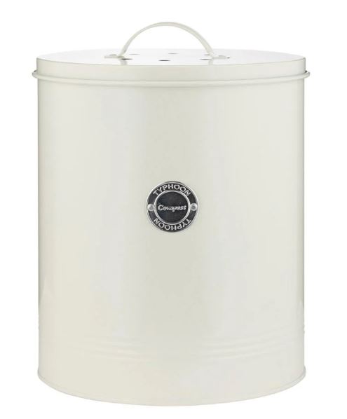 Typhoon Living Compost Caddy, 5 Litres - Cream