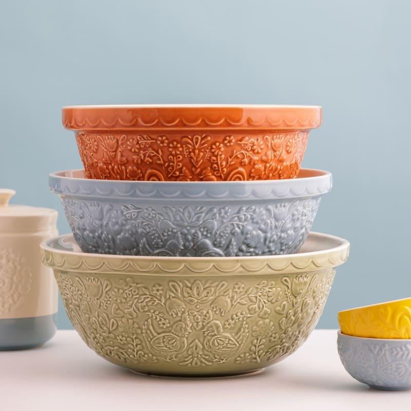 Mason Cash Home To Roost Mixing Bowl Green 29cm/4l Mixing Bowls & Pudding Bowls The Cooks Kitchen 