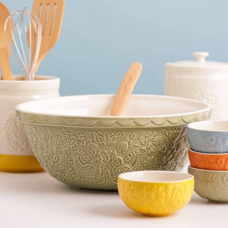 Mason Cash Home To Roost Mixing Bowl Green 29cm/4l Mixing Bowls & Pudding Bowls The Cooks Kitchen 