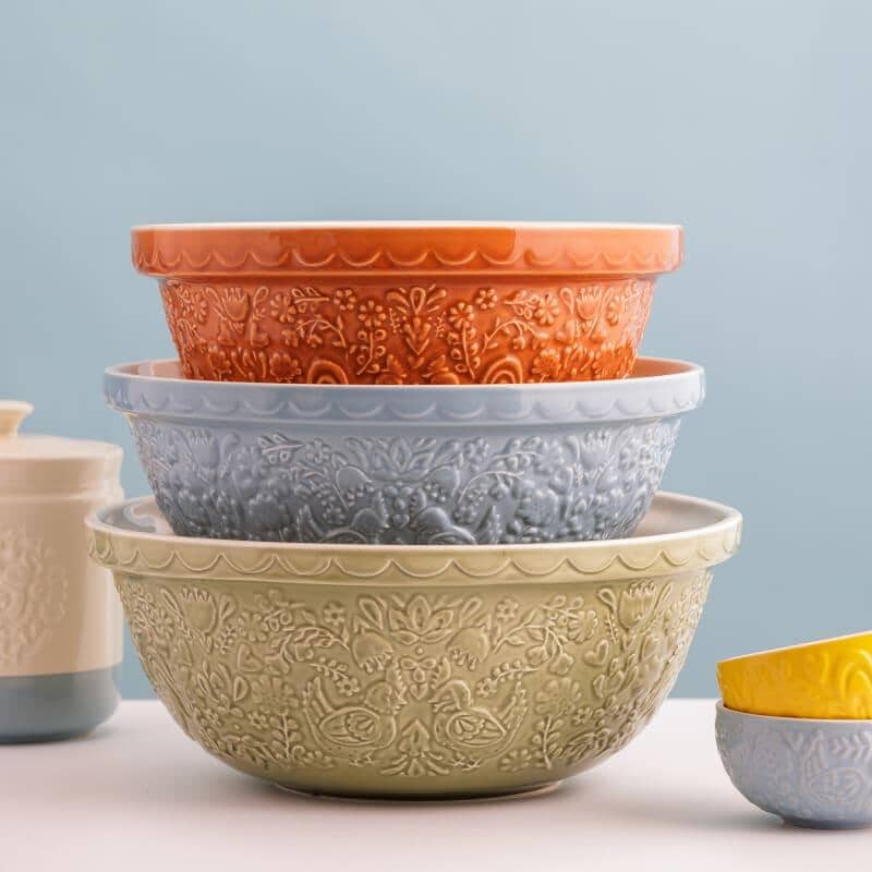 Mason Cash Home To Roost Mixing Bowl Blue 26cm/2.7l Mixing Bowls & Pudding Bowls The Cooks Kitchen 