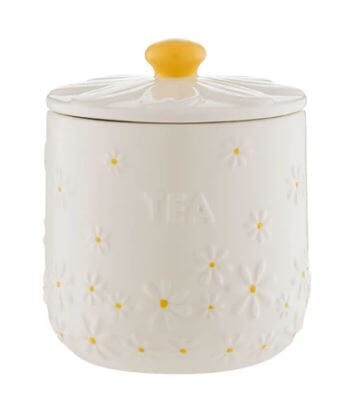 Price & Kensington Daisy Tea Jar Ceramic Hand Painted Flower 700ml Sugar, Coffee & Tea The Cooks Kitchen 