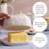 Price & Kensington Daisy Butter Dish Ceramic Hand Painted Flower Embossed White Bread & Butter Storage The Cooks Kitchen 