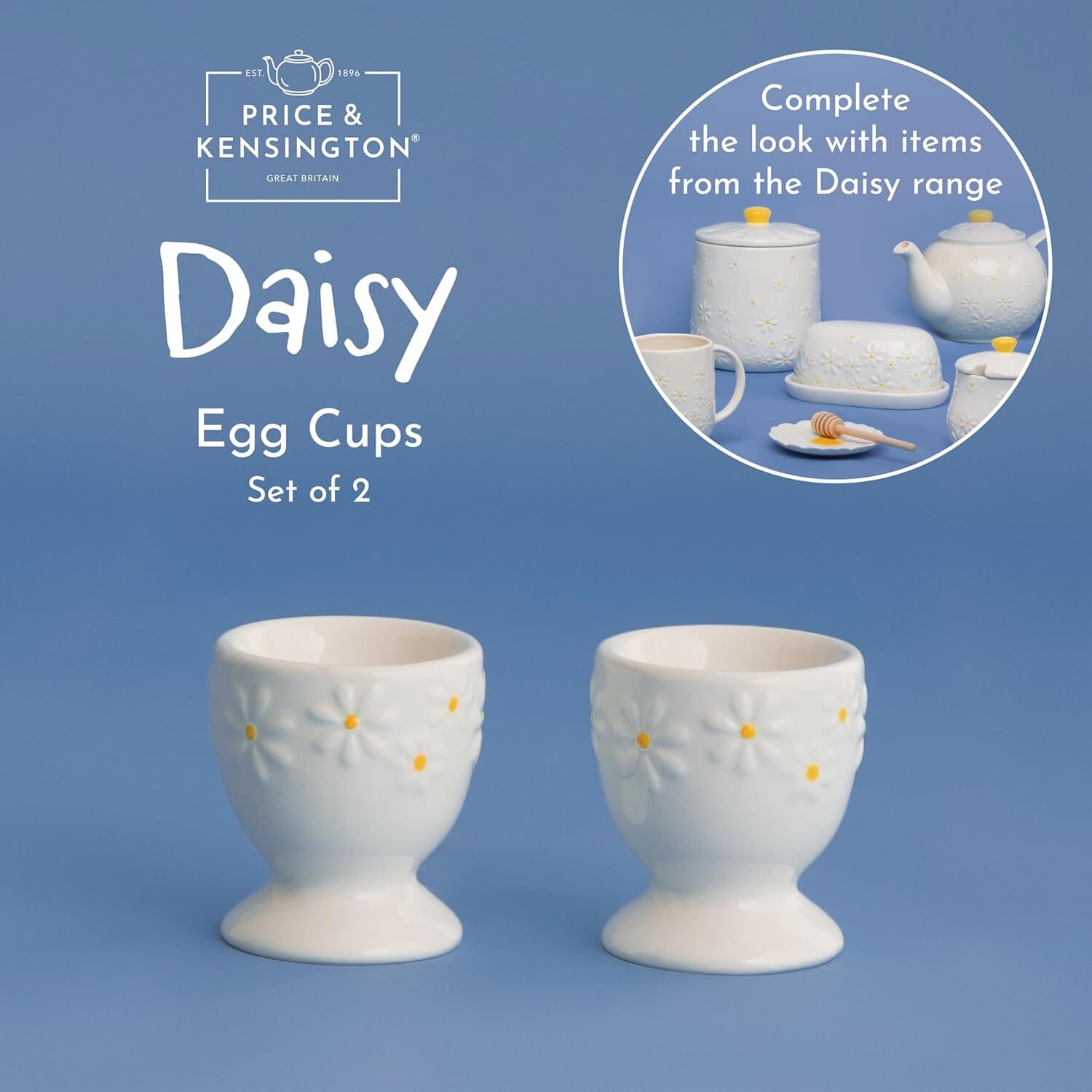 Price & Kensington Daisy Egg Cup Holder Set Of 2 Ceramic Hand Painted Servingware The Cooks Kitchen 