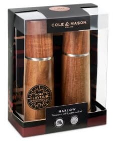 Cole & Mason Marlow Acacia Wood Mill Gift Set Salt & Pepper Grinders & Mills The Cooks Kitchen 
