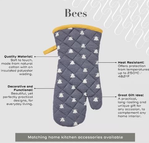 Ulster Weavers Bee Gauntlet Oven Glove Mitts & Gloves The Cooks Kitchen 