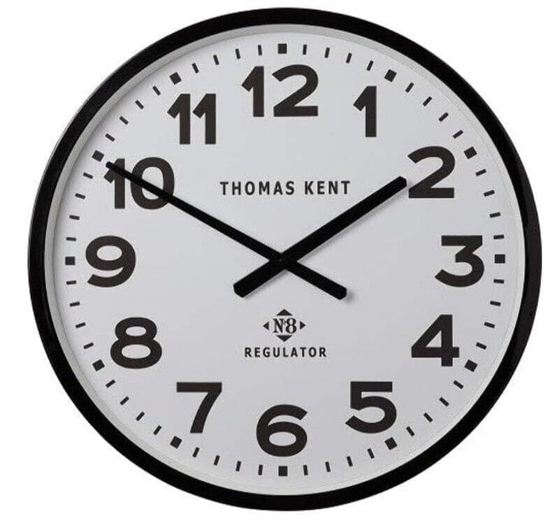 Thomas Kent Regulator No.8 Wall Clock - Black & White 30cm Clocks The Cooks Kitchen 