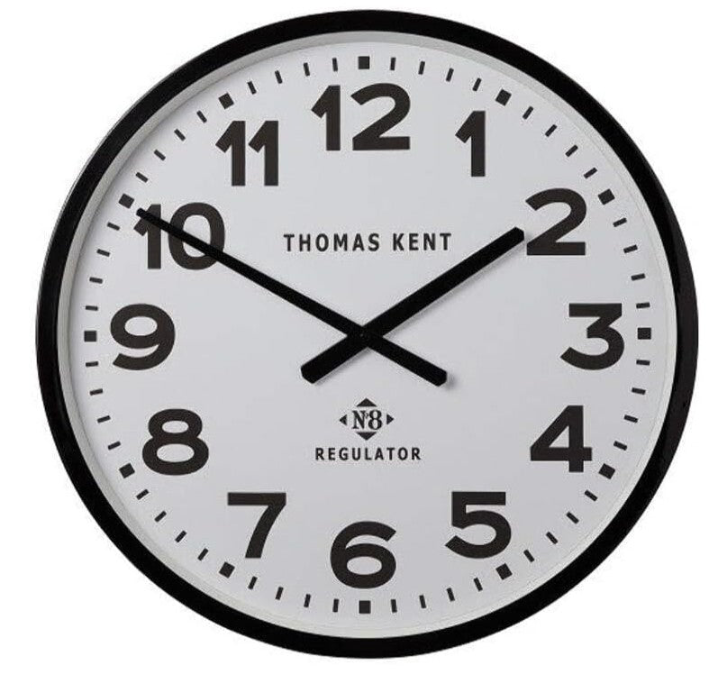 Thomas Kent Regulator No.8 Wall Clock - Black & White 30cm