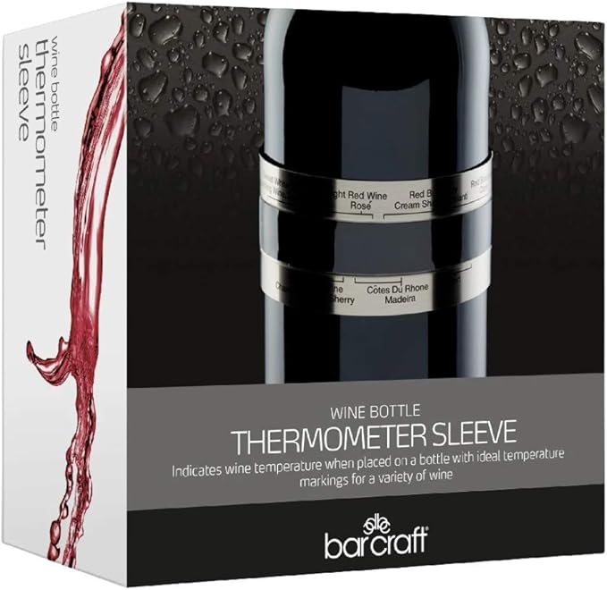 Barcraft Wine Bottle Thermometer Silver