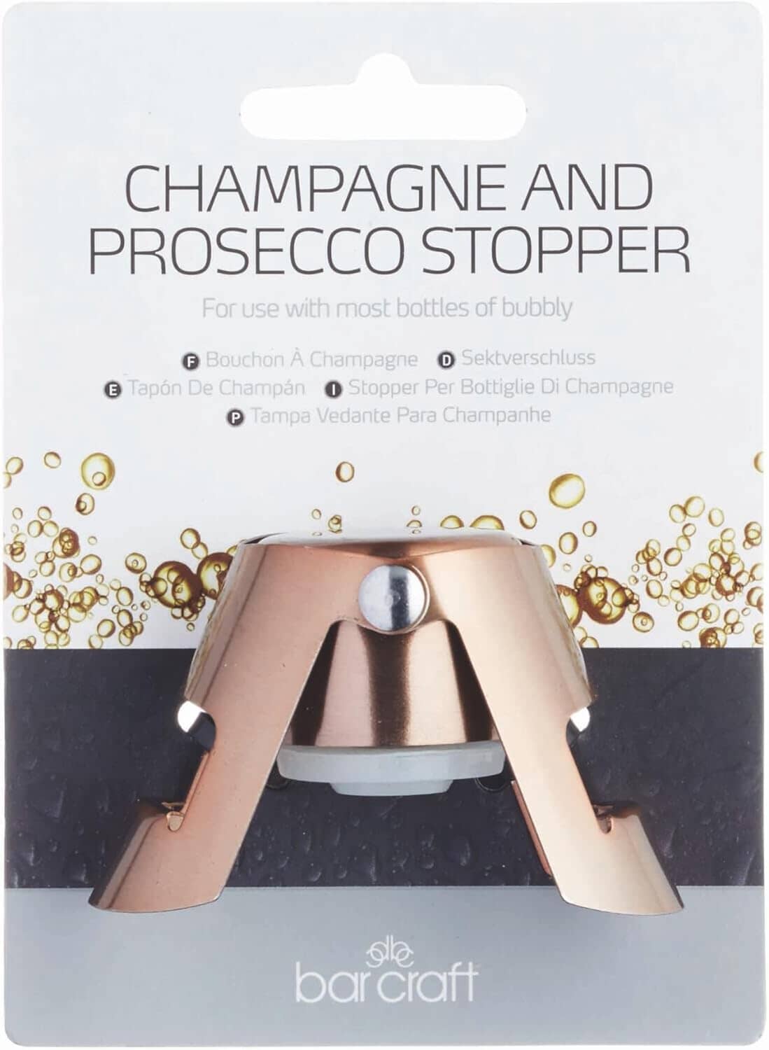 Barcraft Champagne And Sparkling Wine Bottle Stopper - Copper Openers & Stoppers The Cooks Kitchen 