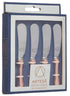Artesa Butter Knife Set With Rose Gold Effect Set Of 4 Cheese & Pate The Cooks Kitchen 