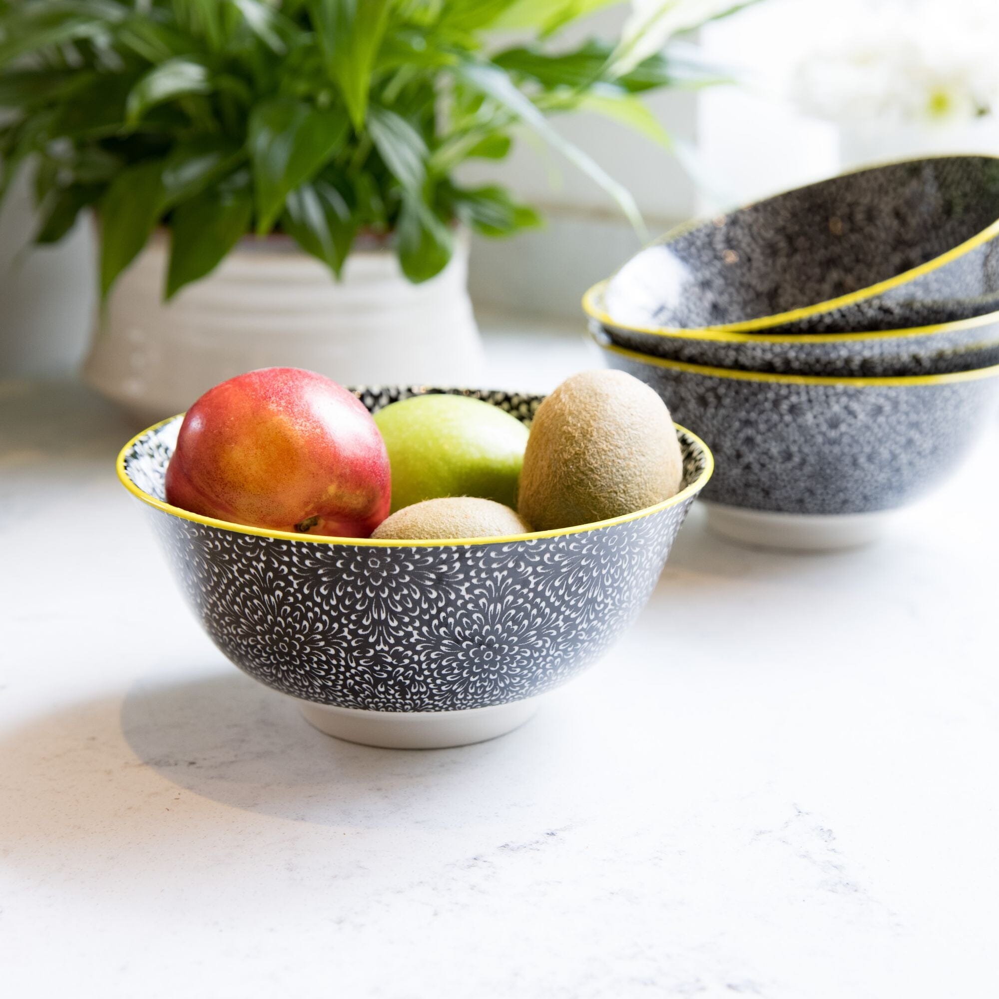 Mikasa Does It All Bowl - Black Floral 15.7cm Bowls The Cooks Kitchen 