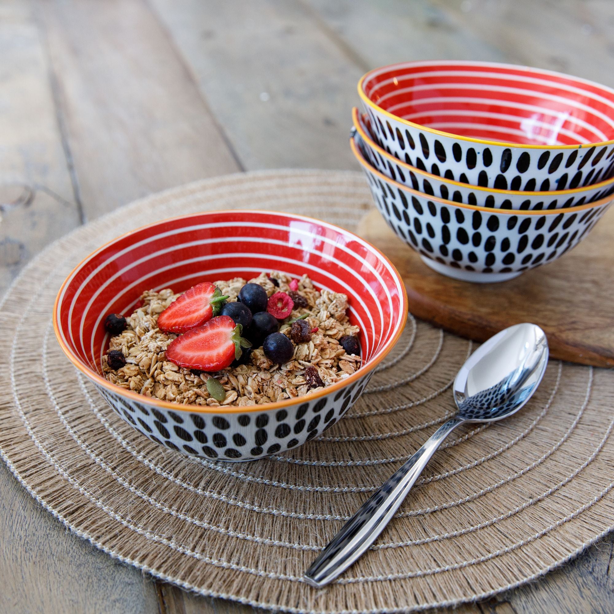 Mikasa Does It All Bowl - Red Swirl